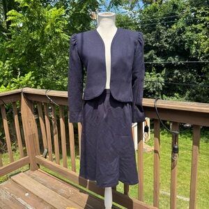 Vintage The Villager Purple Skirt & Blazer Set Union Made